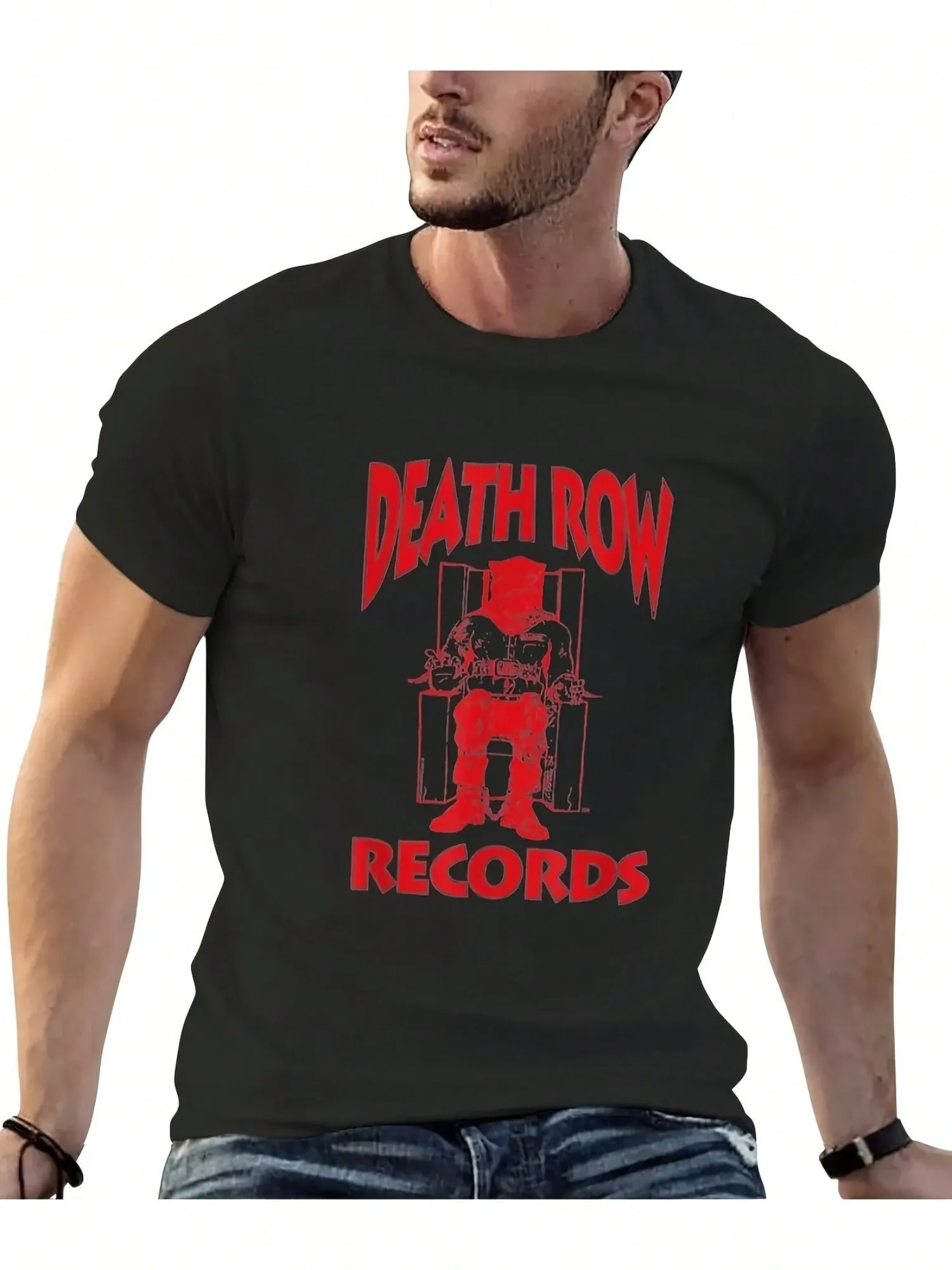 

Death Row Record Red Logo T-Shirt Men'S Plain Short-Sleeved T-Shirt New Designer Clothing