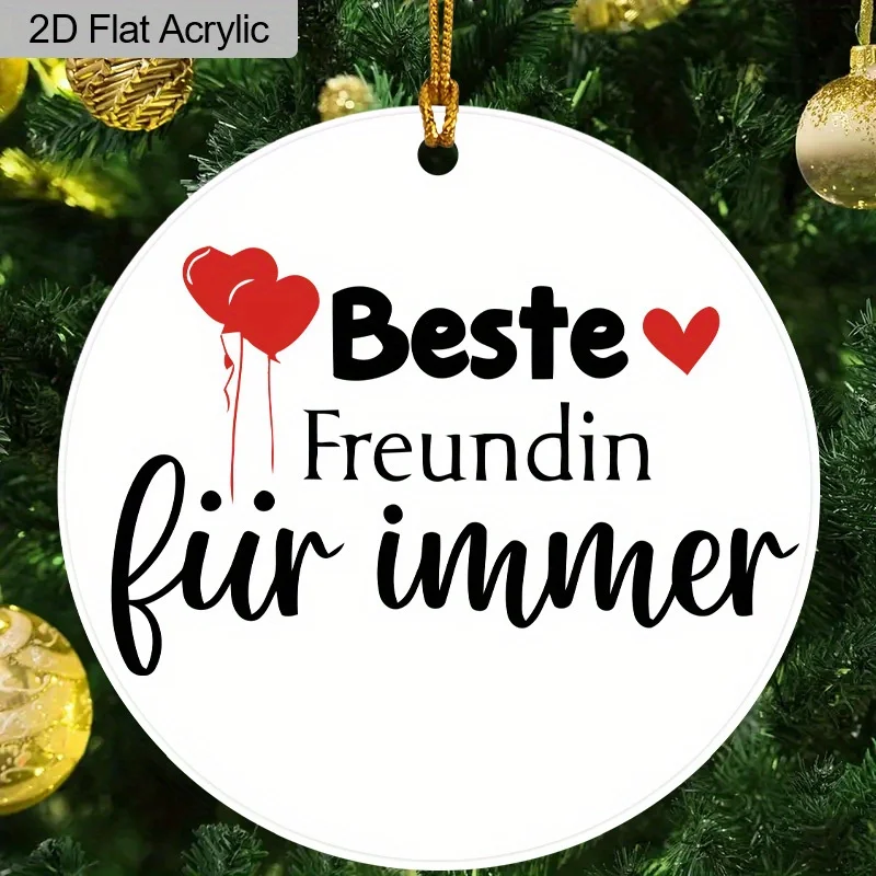 

Ceramic Hanging Decoration -3-inch Circular Ornament, Single-sided Printed Holiday Decoration, Suitable for Christmas, New Year