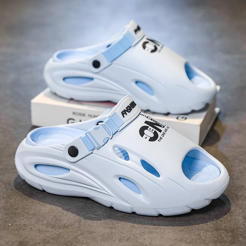 

Модная и удобная износостойкая домашняя мужская обувь, новые летние мужские сандалии на толстой подошве, уличные пляжные сандалии с противоскользящей подошвой