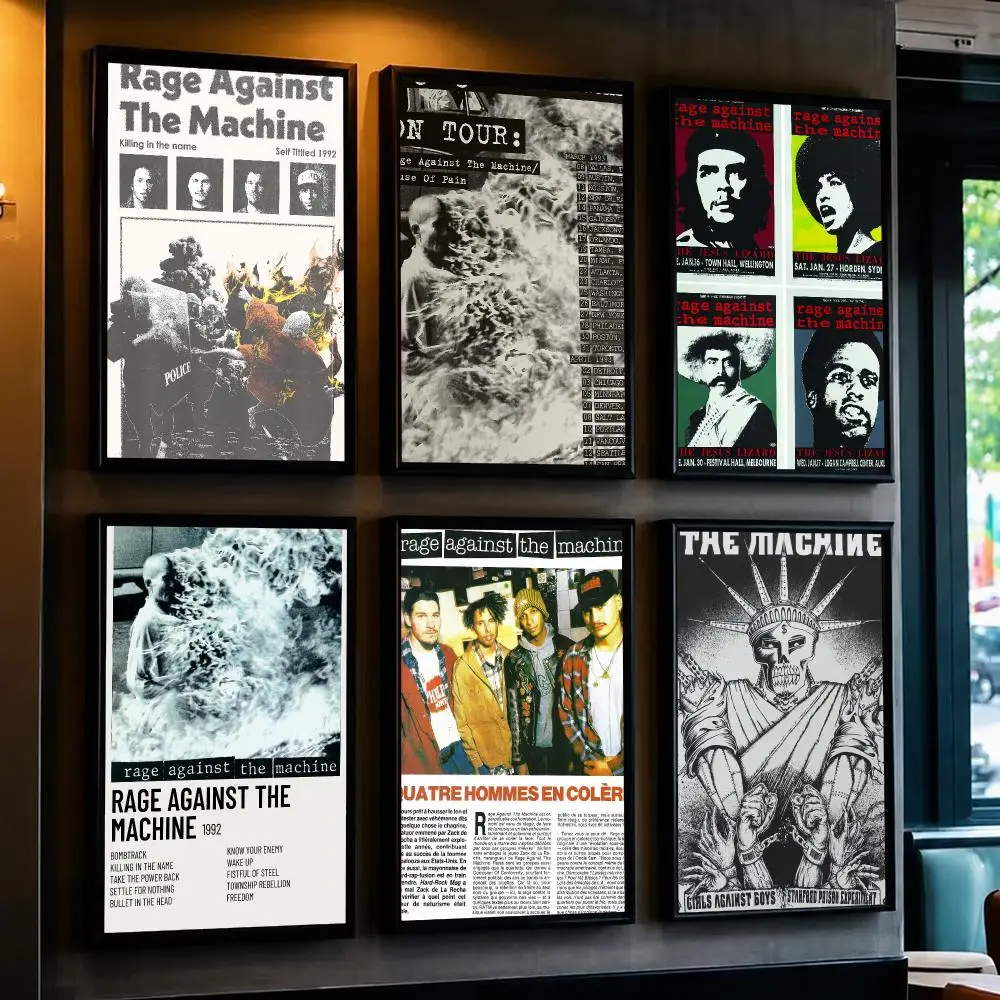 band R-Rage Against the Machine-E Poster Decorative Wall Art Sticker for Cafe Office Bedroom and Living Room