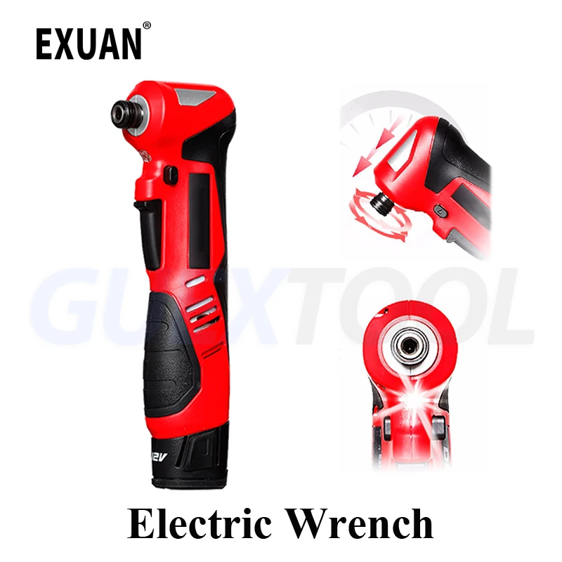 Cordless Electric Ratchet Wrench Rechargeable Screwdriver Removal Screw Nut Right Angle Ratchet Wrench Impact Drill Car Repair