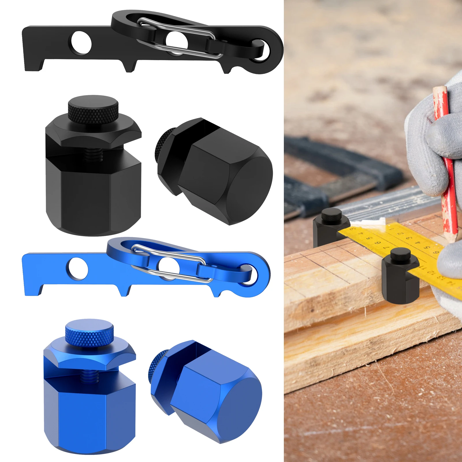 

Stair Gauges with Holder and Carabiner Stair Guages Knobs Tool for Framing Square for Carpentry Squares Stair and Rafter Gauge C