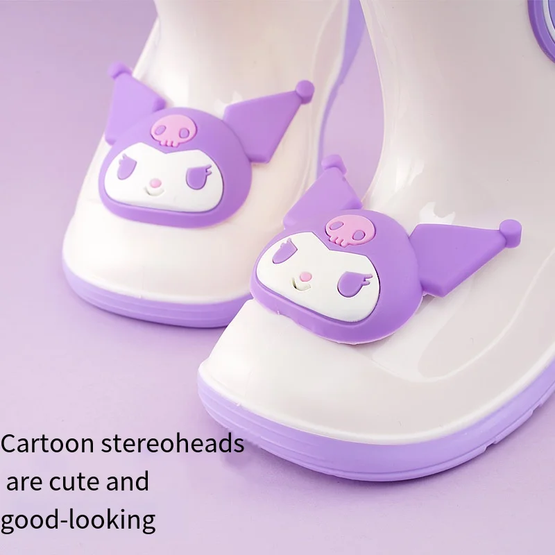 Hellokitty-botas impermeables de dibujos animados para niños, Cute Sanrio Kuormi Cinnamoroll My meloy, Botas de lluvia antideslizantes para exteriores, regalo para niña, Verano