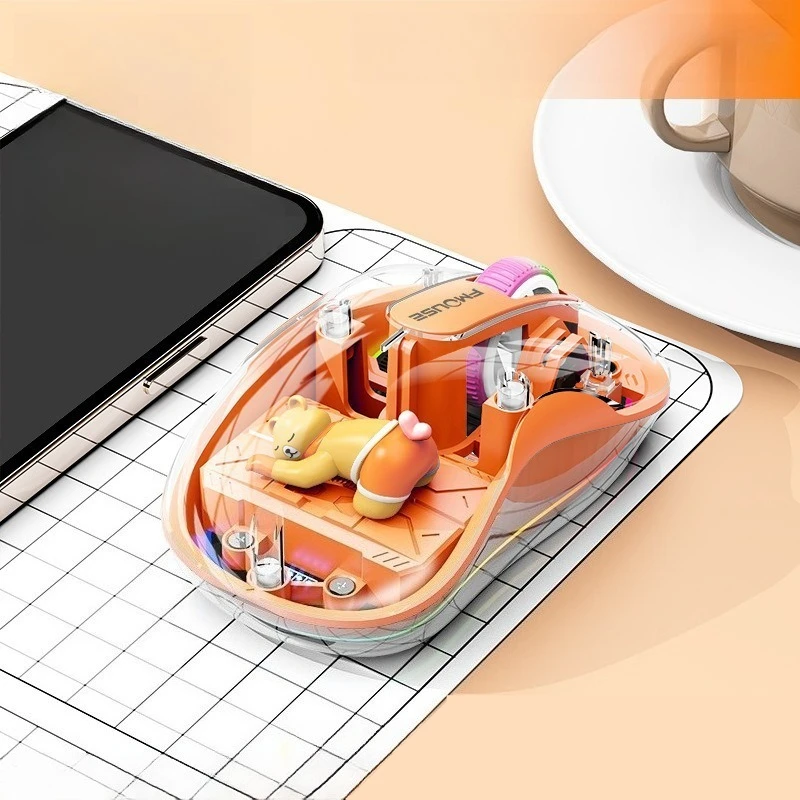 Mouse sem fio bluetooth triplo modo com boneca de gato magnético kawaii mouse recarregável design ergonômico mouse silencioso melhor presente
