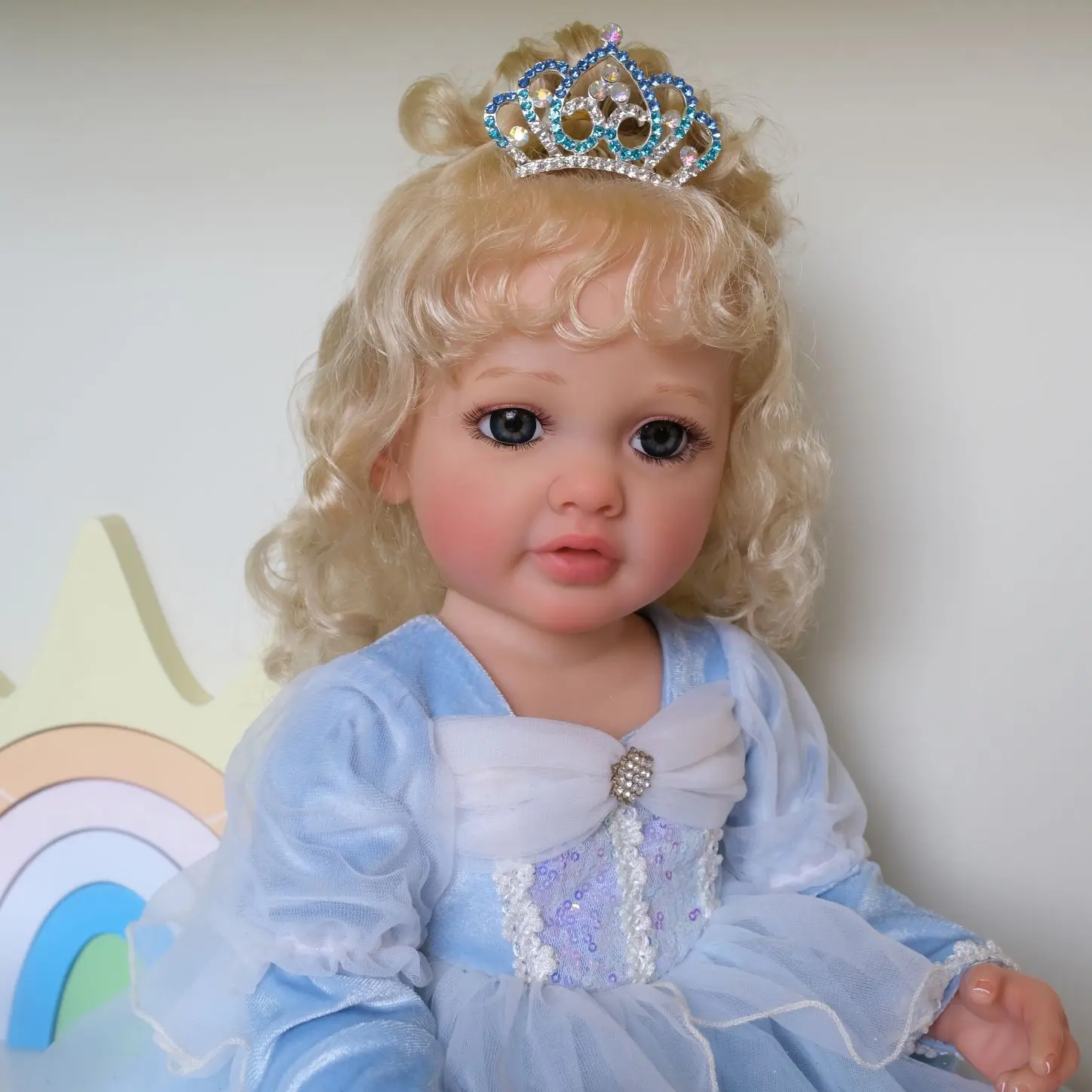 

22inch Hand Rooted HairSoft Silicone Vinyl Reborn Toddler Girl Doll Betty 3D Skin Visible Veins Gifts for Children