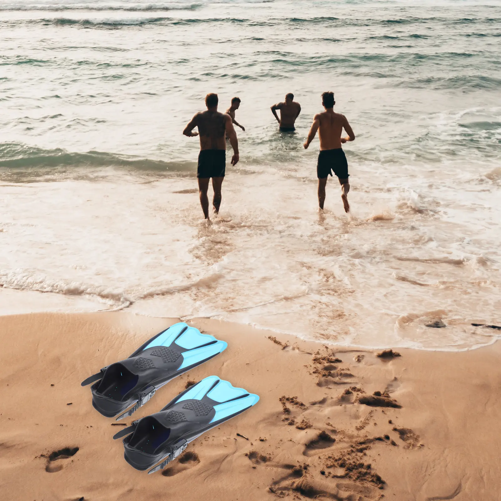 

2Pcs Diving Fins Open Heel Silicone Snorkeling Swim Flippers Training Swimming Floating Diving Flipper