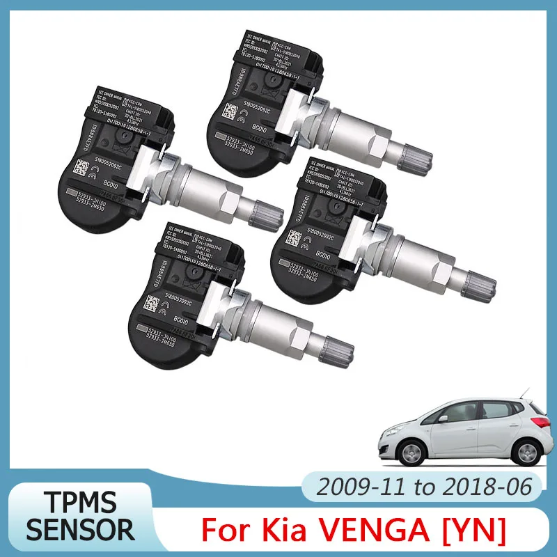 

4PCS Tire Pressure Sensor 52933-3N100 52933-2M650 433MHZ For Kia Venga YN Picanto TA Ceed JD Carens IV RP Hyundai Accent HC