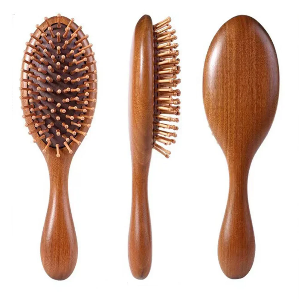 Golden Silk Green Sandalwood Air Bag Comb Air Cushion Anti Static Massage Wood Comb Curly Hair Comb Brush Hair Curly Hair