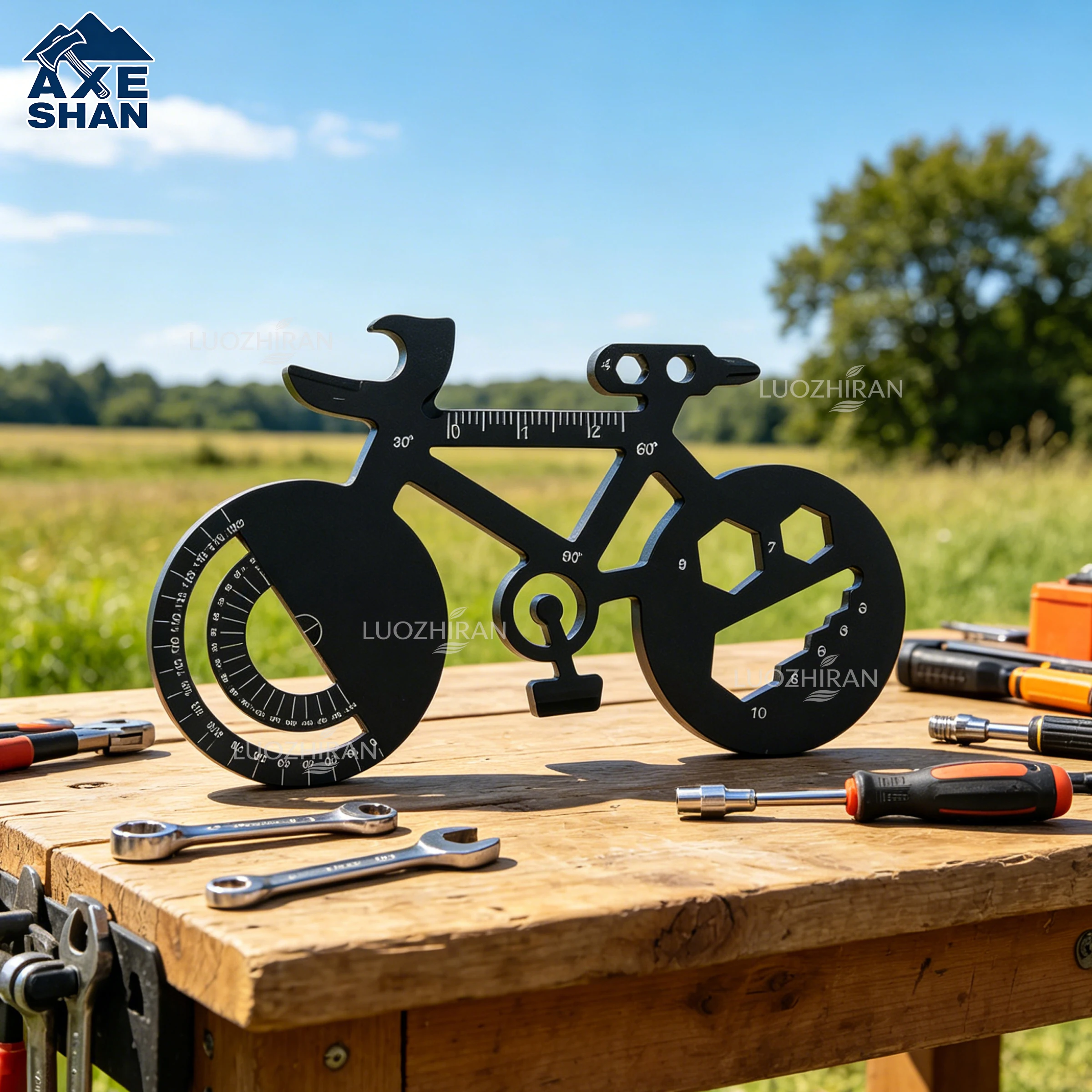 Bicycle Card Tool Stainless Steel EDC Multi Tool With Hex Wrench Bottle Opener Ruler Screwdriver for Outdoor Camping Cycling DIY