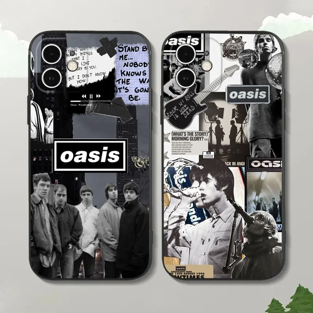 Band O-Oasis Phone Case For iPhone16,15,14,13,12 Mini 11 Pro XR,X,XS,MAX 7,8 Plus Silicone Cover Soft Black