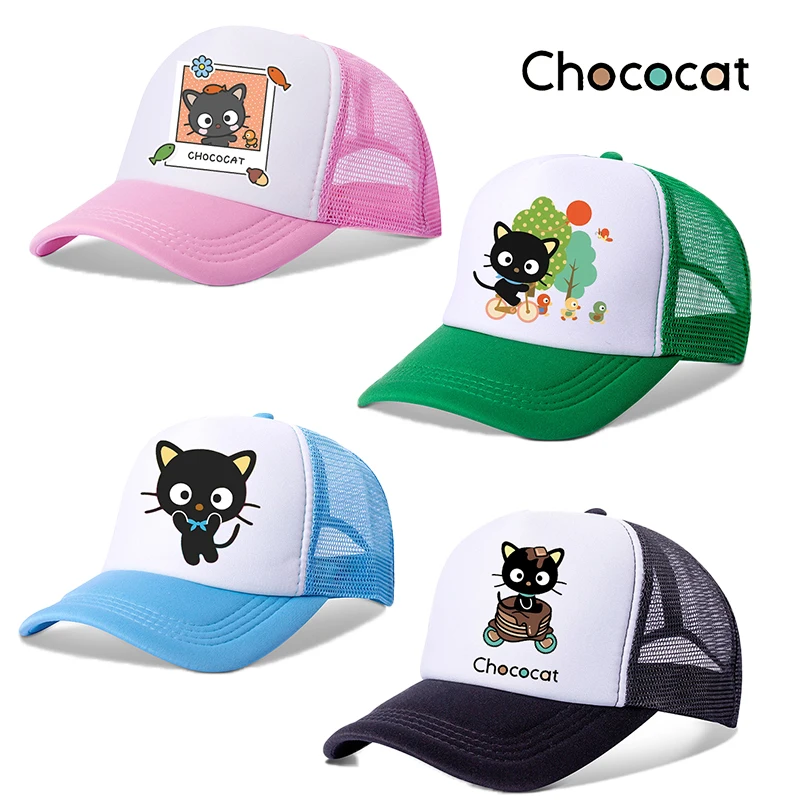 

Sanrio Chococat Baseball Cap Kawaii Sunshade Sunscreen Cap Cute Cartoon Hip Hop Caps Fashion Leisure Net Hat Parent-child Hats
