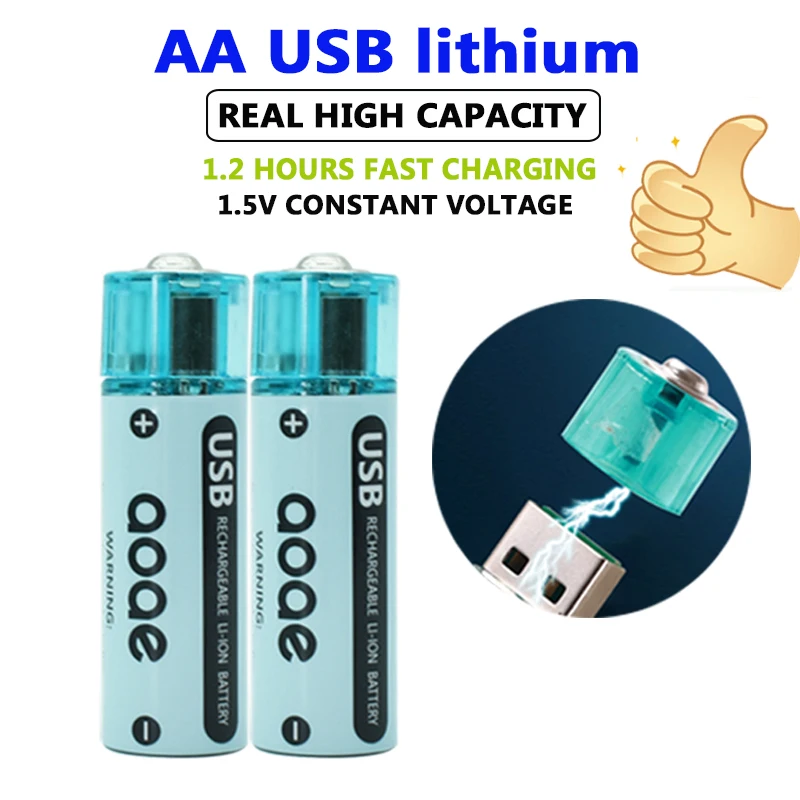 

2700mWh 1.5V AA rechargeable battery USB lithium battery for Remote Control Mouse Small Fan Electric Toy 1.5v recargables