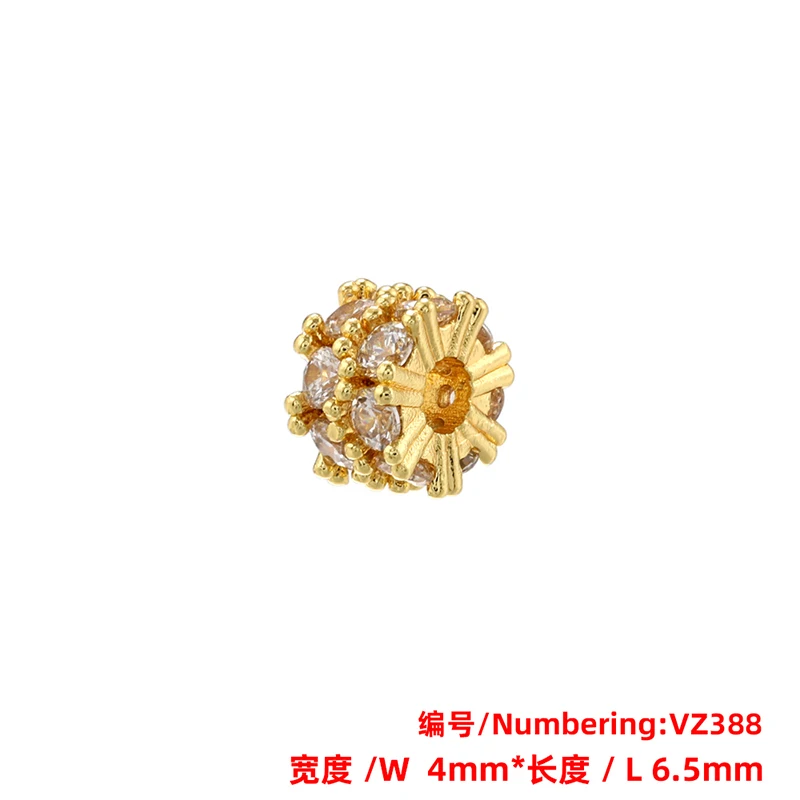 ZHUKOU small tube Beads for bracelets Cubic zirconia beads for jewelry making 4 styles jewelry making beads wholesale VZ387