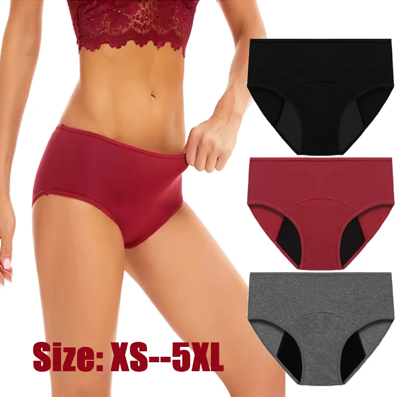 

2 шт. очень богатые женские менструальные трусики, дышащее нижнее белье из чистого хлопка, женские менструальные трусики с низкой талией Размер: XS --5XL