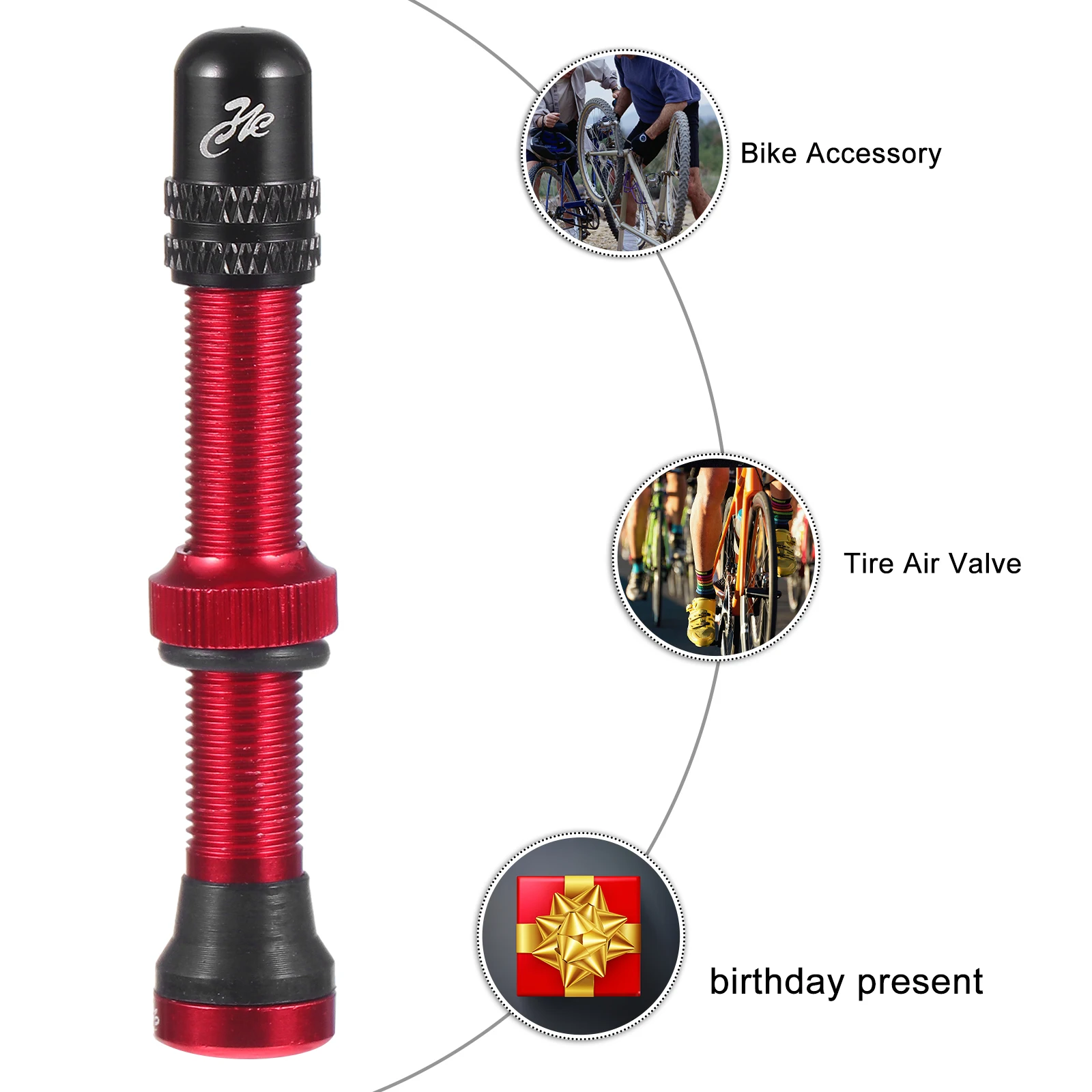

60Mm Vacuum Tire Aluminum Alloy American Style Bike Accessory Wheel Stem Tubeless Valve Replacement Air Leak Repair Corrosion