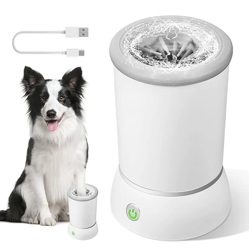 Eco-Friendly Pet Cleaning USB Rechargeable Electric Automatic Silicone Brushes Dog Cat Paw Cleaner Bucket