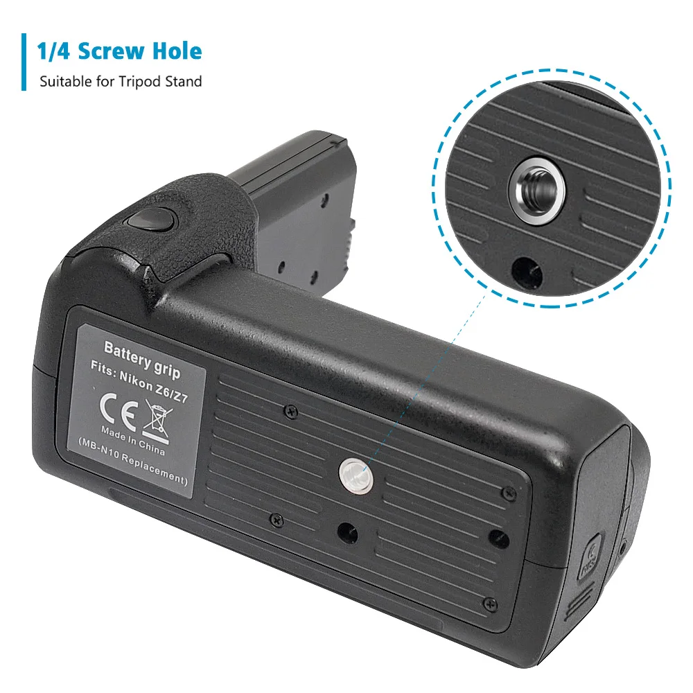 Вертикальная батарейная ручка Mcoplus BG-Z6 Z7 как MB-N10 для зеркальной цифровой фотокамеры Nikon Z6 Z7. Обхватывает с 2 батареями EN-EL15a.