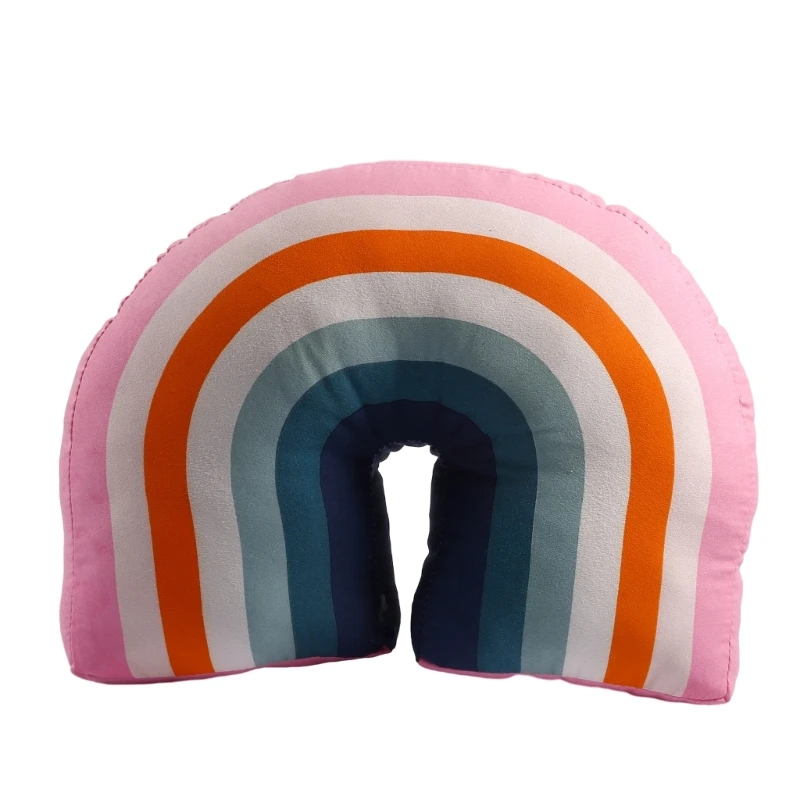 Rainbow Arch Neck Pillow Toy Kids Bed Playroom Stuffed Sleeping Cushion Dropsale