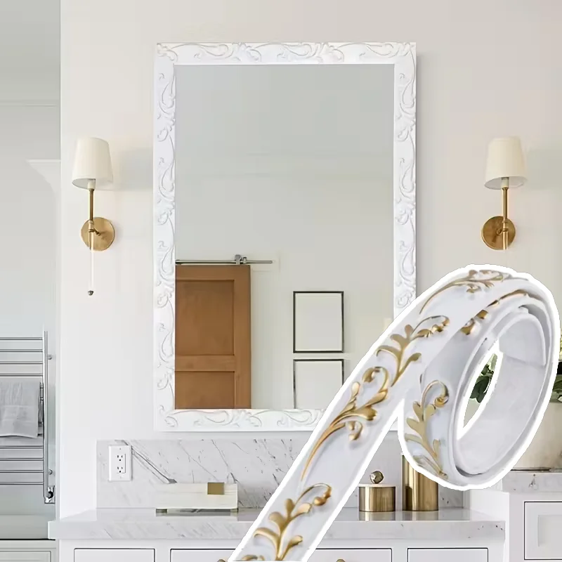1pc 3D Self-Adhesive Decorative Soft Wire Baseboard Ceiling Decorative Line Background Wall Shaping Line Wall Sticker Home Decor