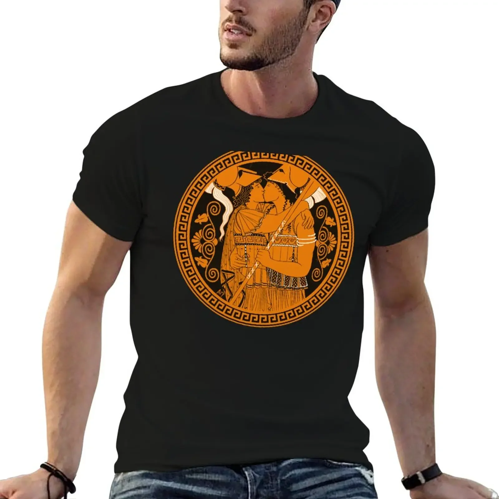 

Ancient Greek Gay Kiss T-Shirt plus sizes graphic t shirts valentines clothes compression shirt men