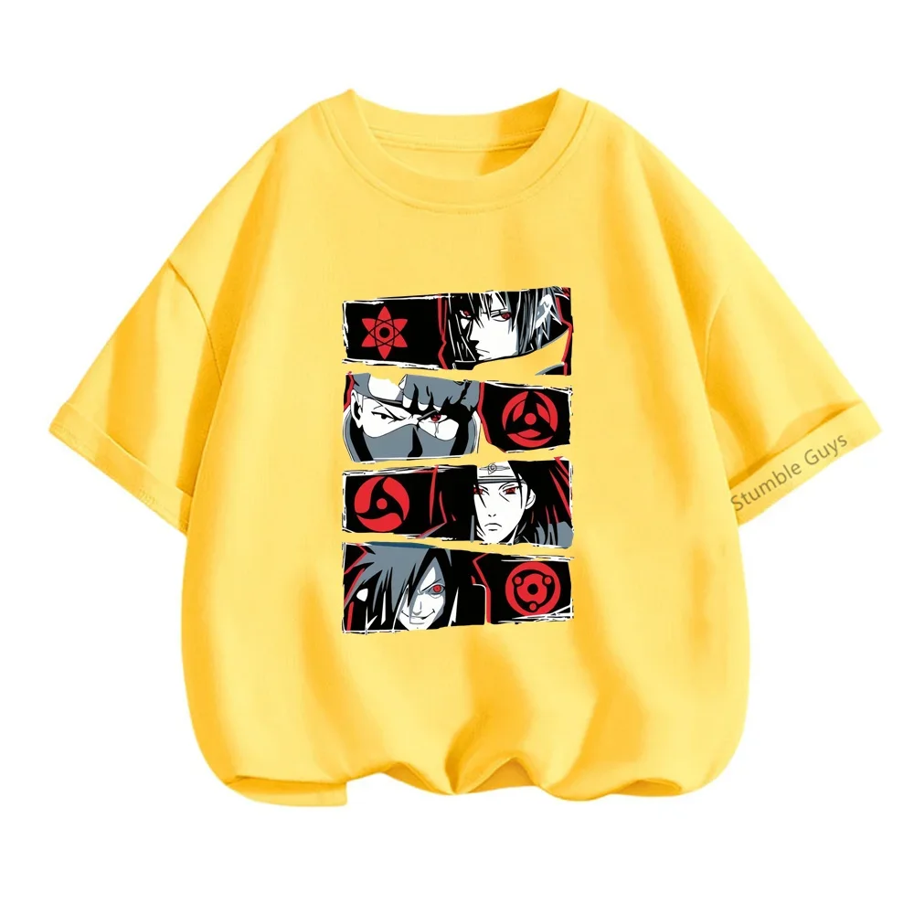 Anime Narutoes Tshirt Kids Boys Clothes Girls T-shirt Cartoon Tees Children Summer Teen Short Sleeve Tops Fashion Kids Clothing