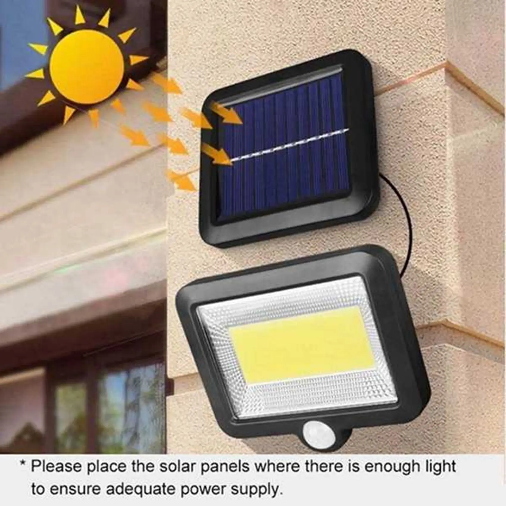 A84E-3X 100 LED COB Waterproof IP65 Super Bright Solar Motion Sensor Light Wall Light Garden Outdoor High Brightness Light