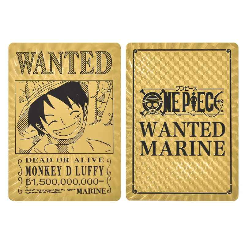 อะนิเมะญี่ปุ่น One Piece การ์ตูนธนบัตรทองขนาดเล็กคอลเลกชัน Luffy การ์ดตัวละครของขวัญวันเกิดคริสต์มาส
