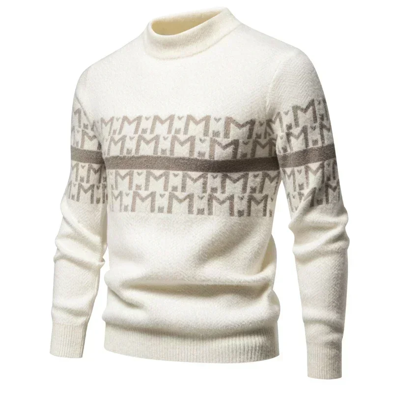 2025 Men's Mink Sweater Soft and Comfortable  Fashion Warm Knit Sweater  Pullover Clothes