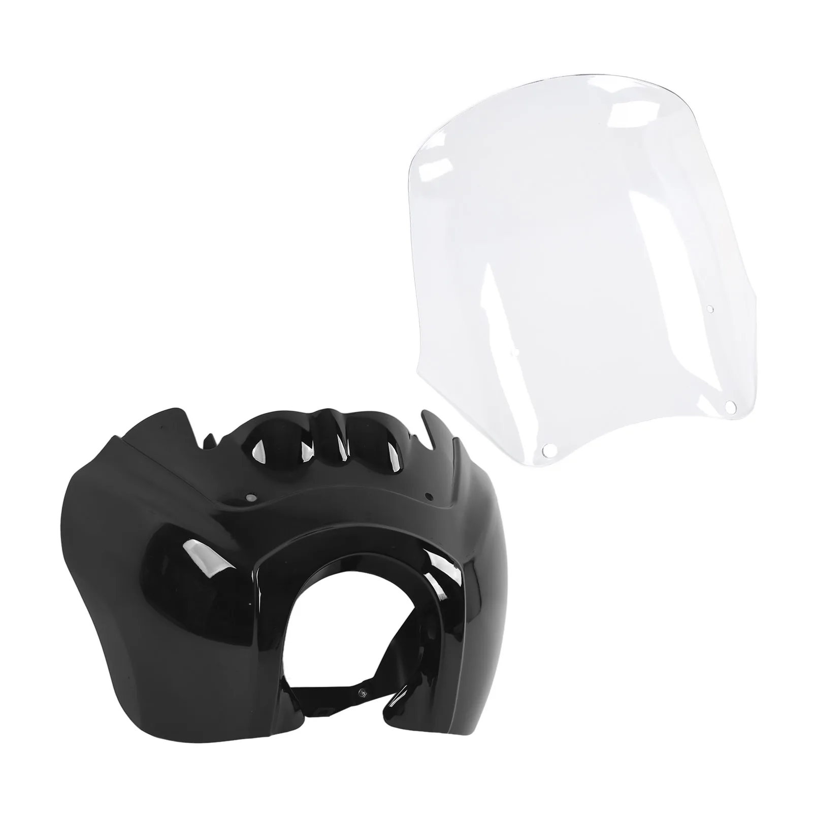 Windproof Motorcycle Headlight Fairing Windshield Kit for T Sport 2000-2003 Glossy Black and Transparent - Moto Windshield Kit