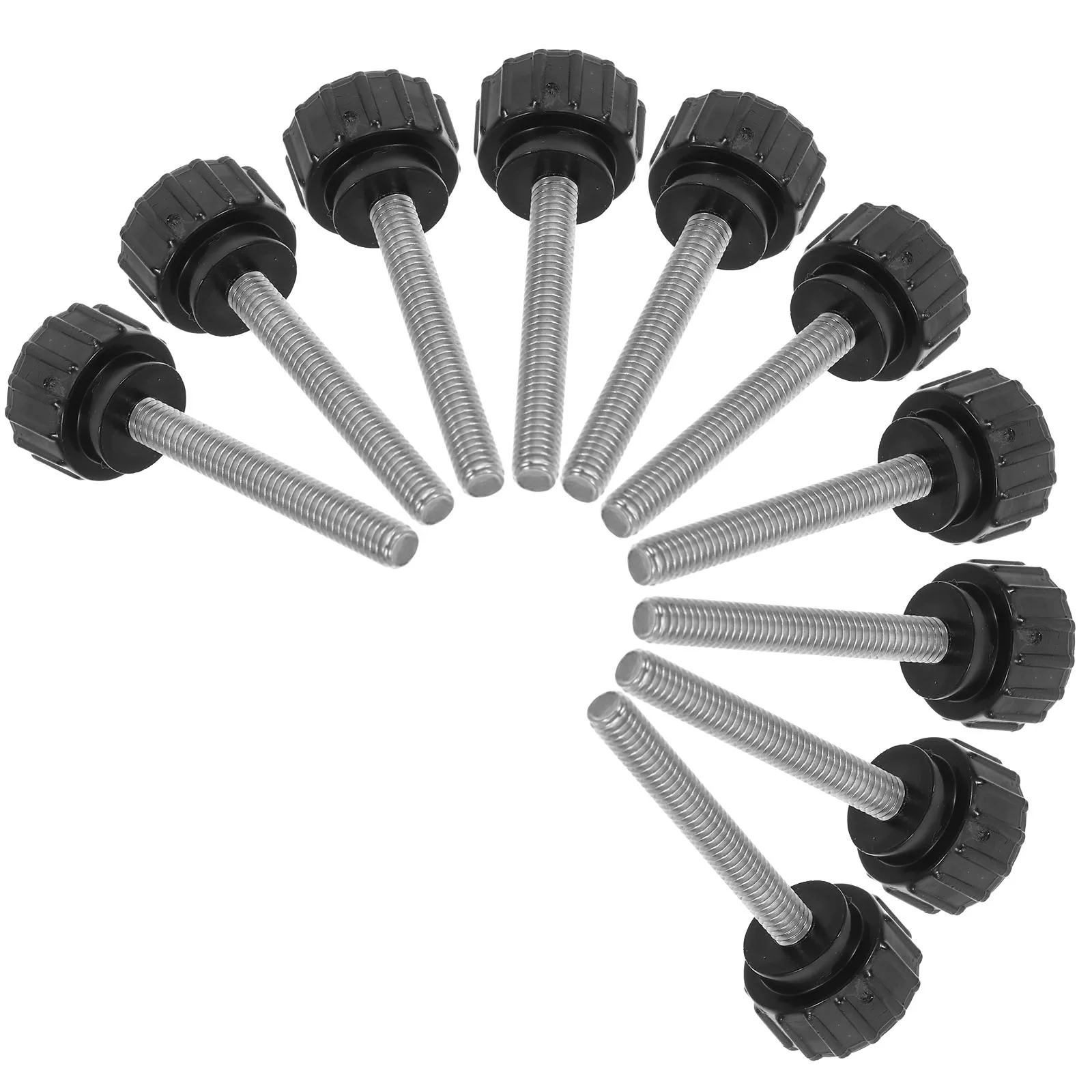 

10pcs Round Head Stainless Steel ABS Easy Install Knurled Thumb Screws Manual Tightening Antislip Mounting Screws
