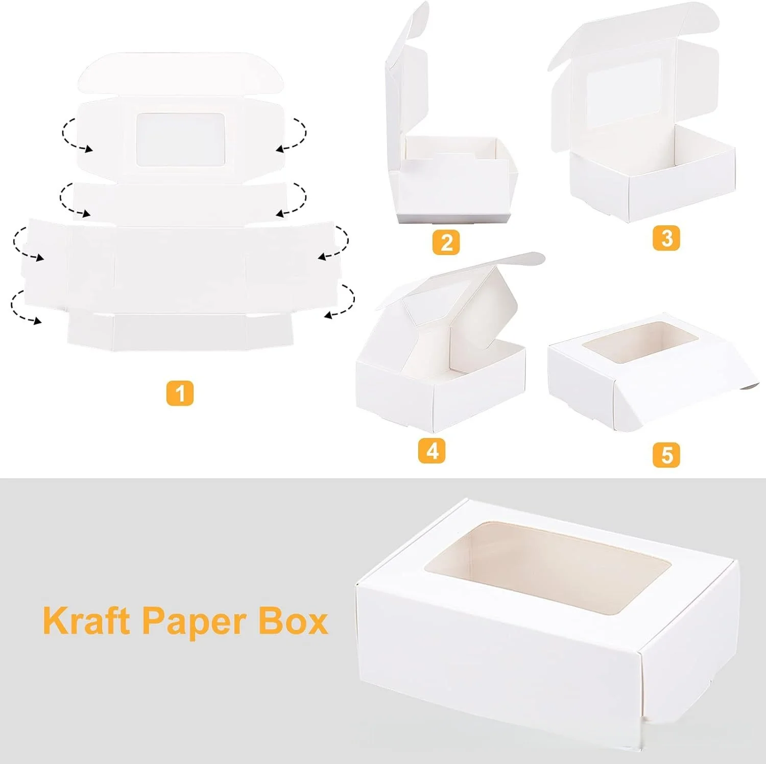 30 caixas de presente kraft com janela transparente, pequenas caixas de lembranças para biscoitos, sabão, cera de doces, derrete, festa de casamento, conjunto de embalagem de exibição