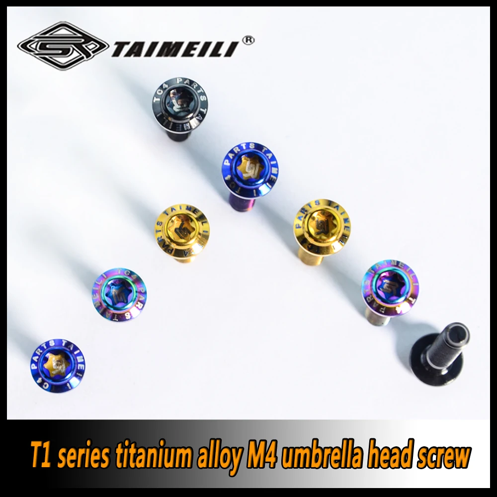 TAIMEILI 1 Stück Schraube mit Schirmkopf aus Titanlegierung, T1-Serie, M4x10/12/16/20/25 mm, Schraube für Fahrradmodifikationen – Detail 1