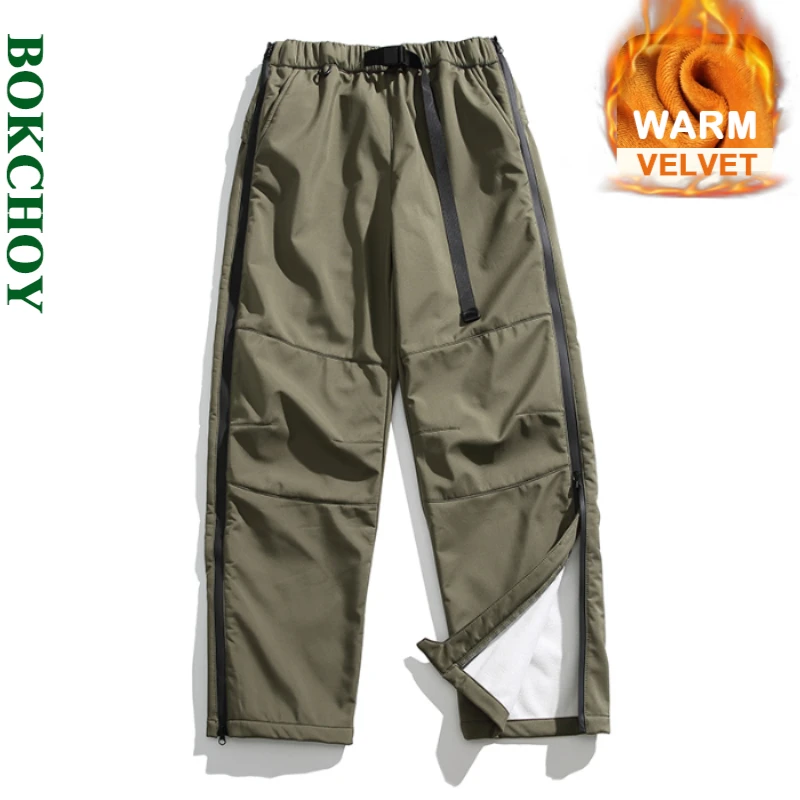 2024 herbst Winter Neue Lose Warme Samt Hosen Männer Casual Drei Anti-assault Outdoor Bergsteigen Thicked Hosen JL80220AB