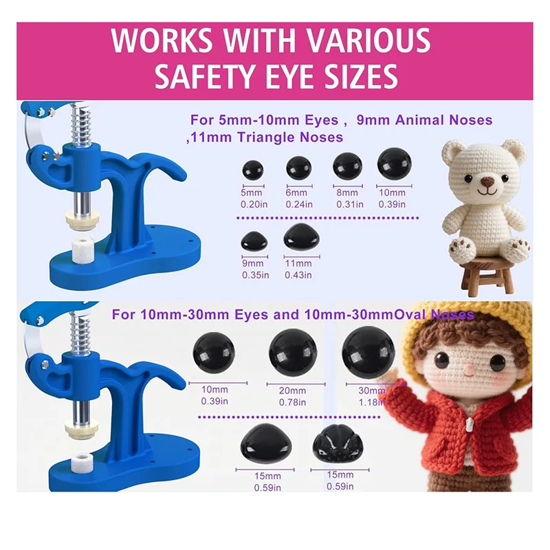 

NEW-Safety Eye Tool Size Safety Eye Install Tool Install Tool For Amigurumi Crochet It Is More Helpful For Large Special Safety