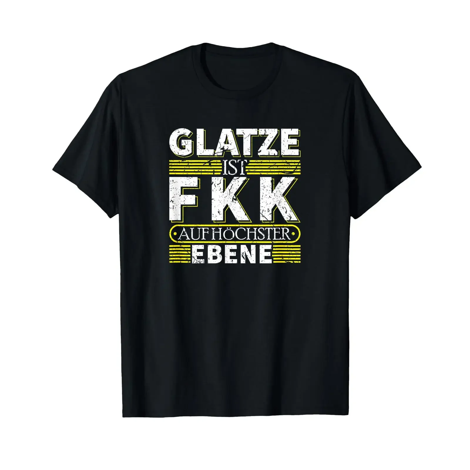 Chatze ist FKK Avec inscription en allemand T Shirt vintage Washed streetwear Stretched Stylish homme Top For Everyday Wear