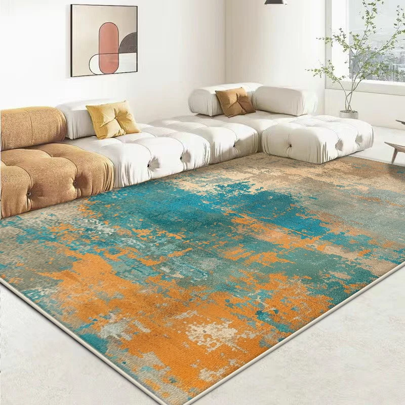 

Простой ковер в абстрактном стиле для гостиной, мягкий нескользящий коврик для украшения спальни, большой размер, складной коврик для туалетного столика, легко чистится