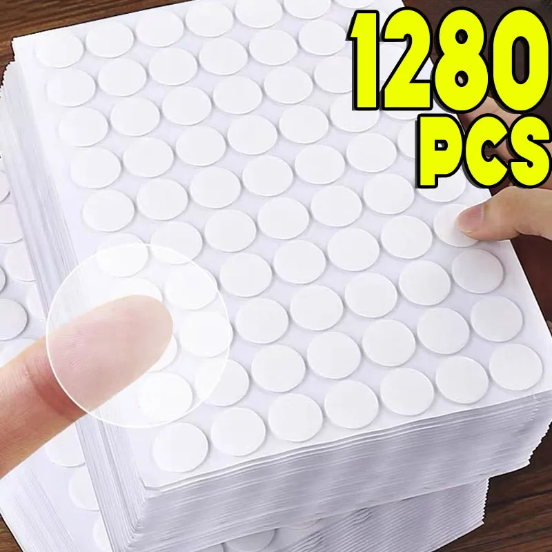 1280pcs Double -sided Glue Pads Adhesive Sticker for Blind Box Landscape Doll Foot Fixed Glue Transparent Seamless Patch