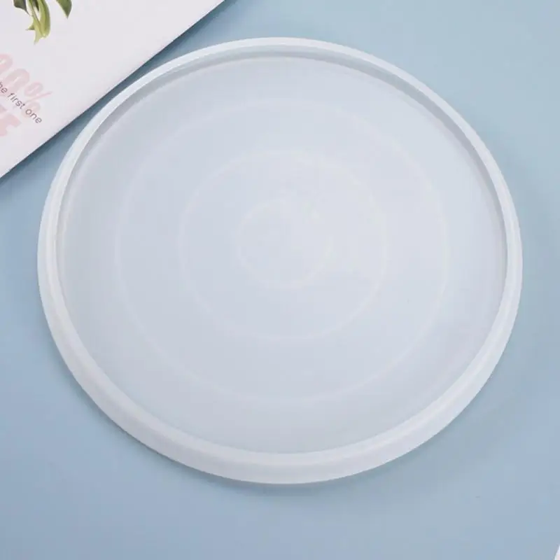 

R9JE Handmade Round UV Crystal Epoxy Resin Mold Tray Cup Mat Silicone Mould