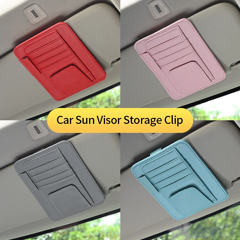 Car Sun Visor Organizer Multi-Pocket Auto Interior Accessories Pocket Organizer Car Document Storage Pouch Pen Holder