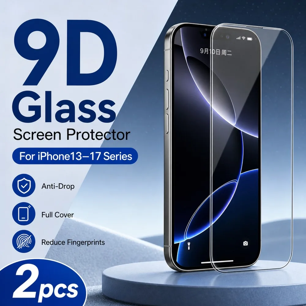 2 Stück Gehärtetes Glas für iPhone 18 17 16 15 Displayschutzfolie für iPhone 14 13 12 11 Kratzfest Bruchsicher Wasserabweisend HD