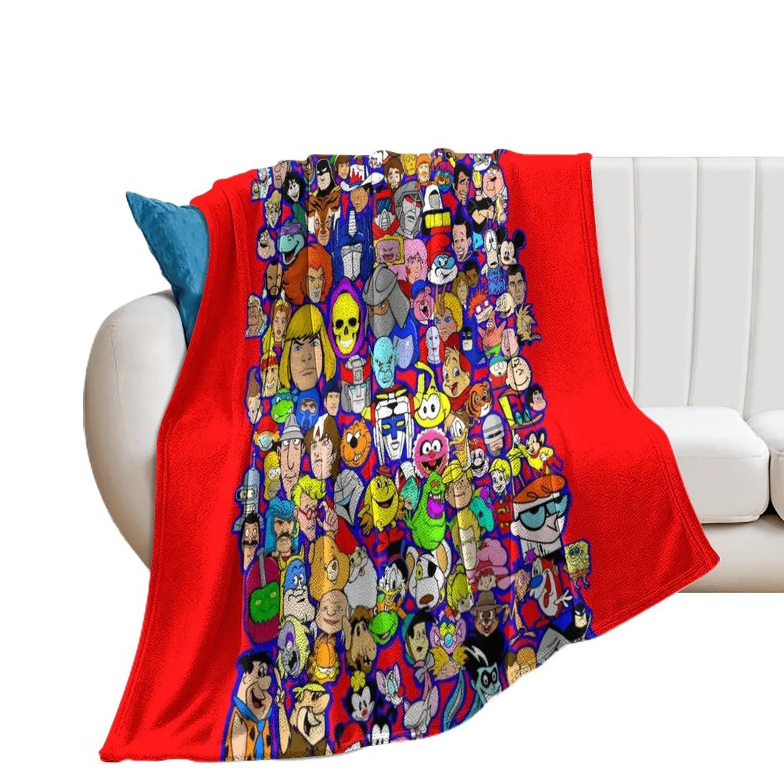 

Saturday Morning Cartoon Collage Throw Blanket anime Thermals For Travel Blankets For Baby heavy to sleep Blankets