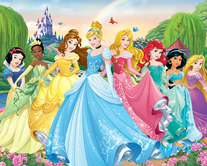 Disney Princess Snow White Elsa Cinderella Girls Birthday Photography Backgrounds Party Decors Baby Shower Photo Studio Backdrop