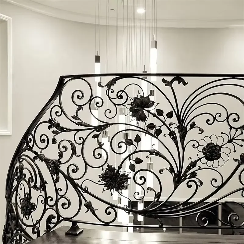 Iron Staircase Handrail Indoor Railing Balcony Guardrail Forged Iron Revolving Staircase Iron Guardrail