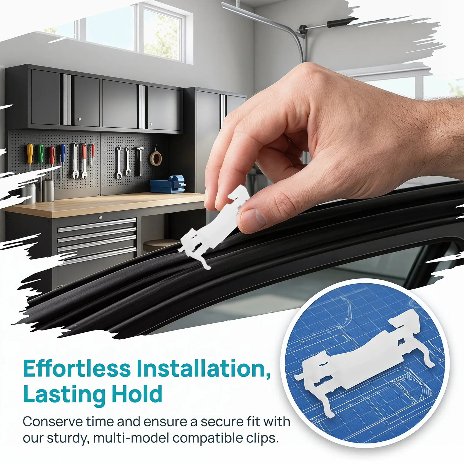 20Pcs Car Roof Drip Molding Clip Plastic Retainer Fastener Replacement Roof Rail Trim Clip Compatible