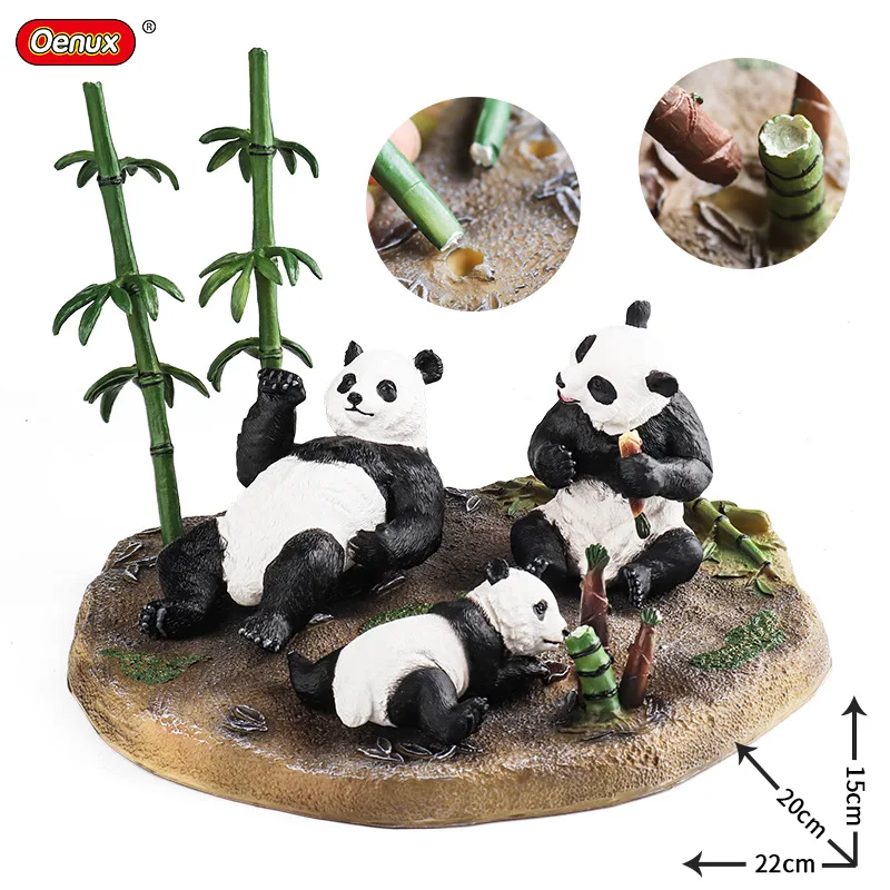 

Children Simulation Solid Wild Animal Model, Giant Panda Toy, Bamboo Shoot Platform Set, Home Decoration