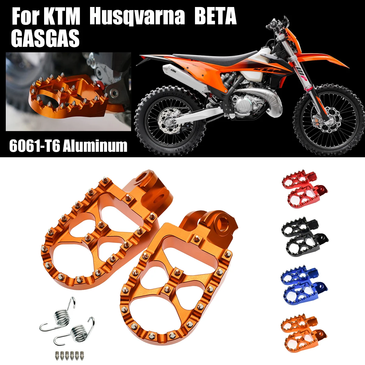 オートバイのフットレスト,フットレスト,ktm,exc,EXC-F,sx,SX-F,xc,xcw,XCF-W, 65, 85, 125, 250, 300, 350, 450, 500オートバイ部品