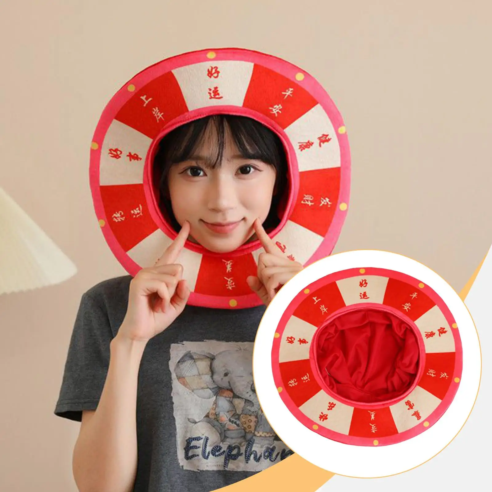 Rotating Wheel Headpiece Plush Cushion Hat Cute Short Fabric Comfortable Adult Costume Headwear for Carnival Party