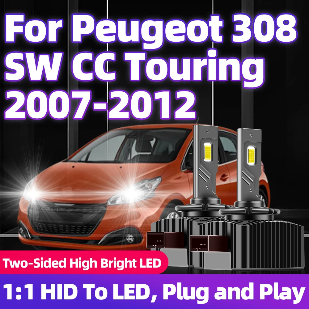 

Для Peugeot 308 SW CC Touring 2007-2011 2012 Светодиодная фара D1S 30000LM 6000K 110 Вт Супер яркие автомобильные фары серии D 1:1 HID лампа