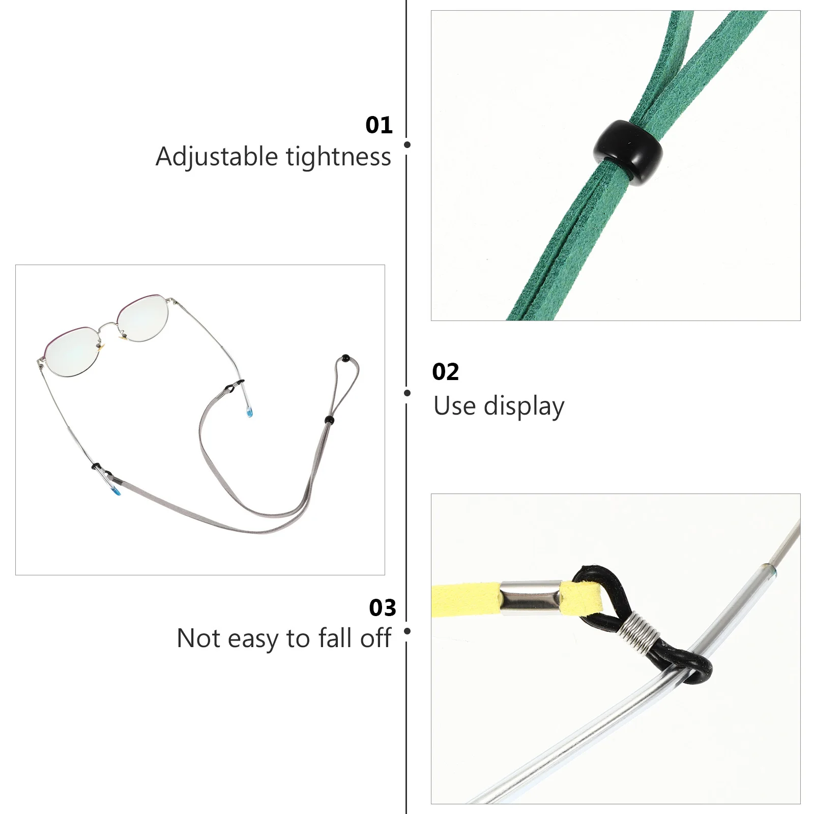 

6Pcs Glasses Strap Anti Lost Adjustable Eyeglasses Lanyard Comfortable Lightweight Holder for Daily Outdoor Sports Chic