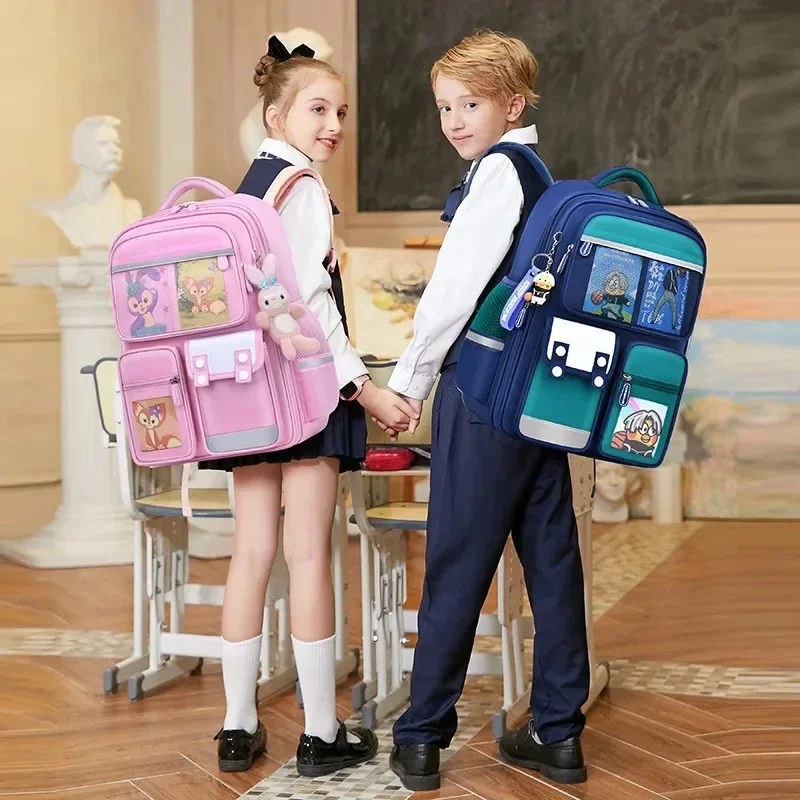 Primary school boy and girl backpack lightweight weight-reducing spine protection large capacity children backpack 1-6 grades